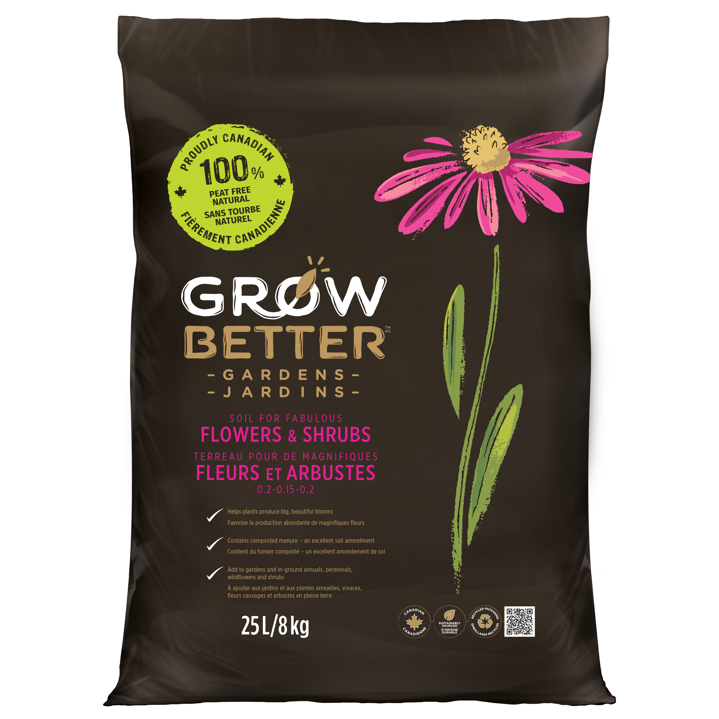 Outdoor Garden Soil for Flowers Front Packaging
