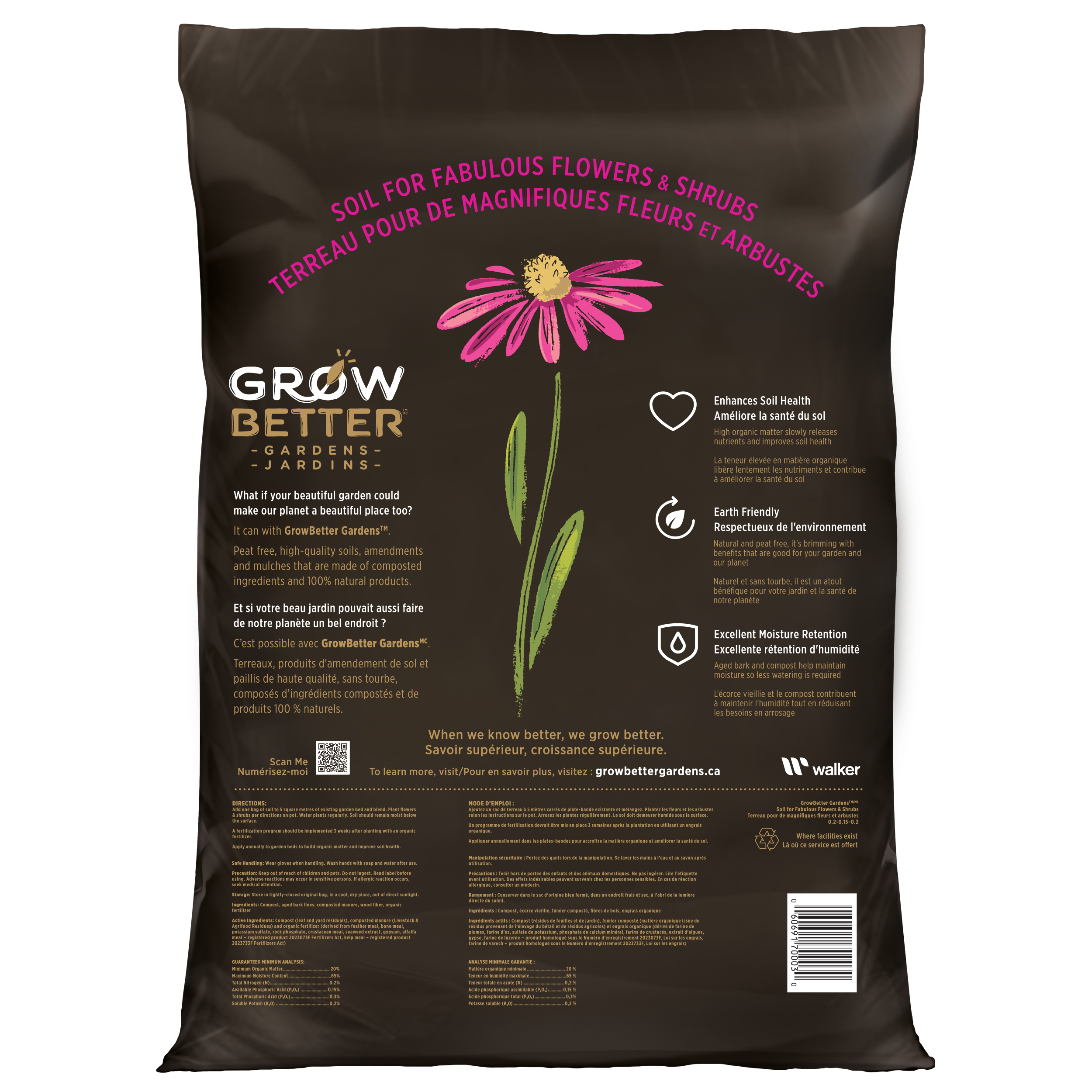 Outdoor Garden Soil for Flowers Back Packaging