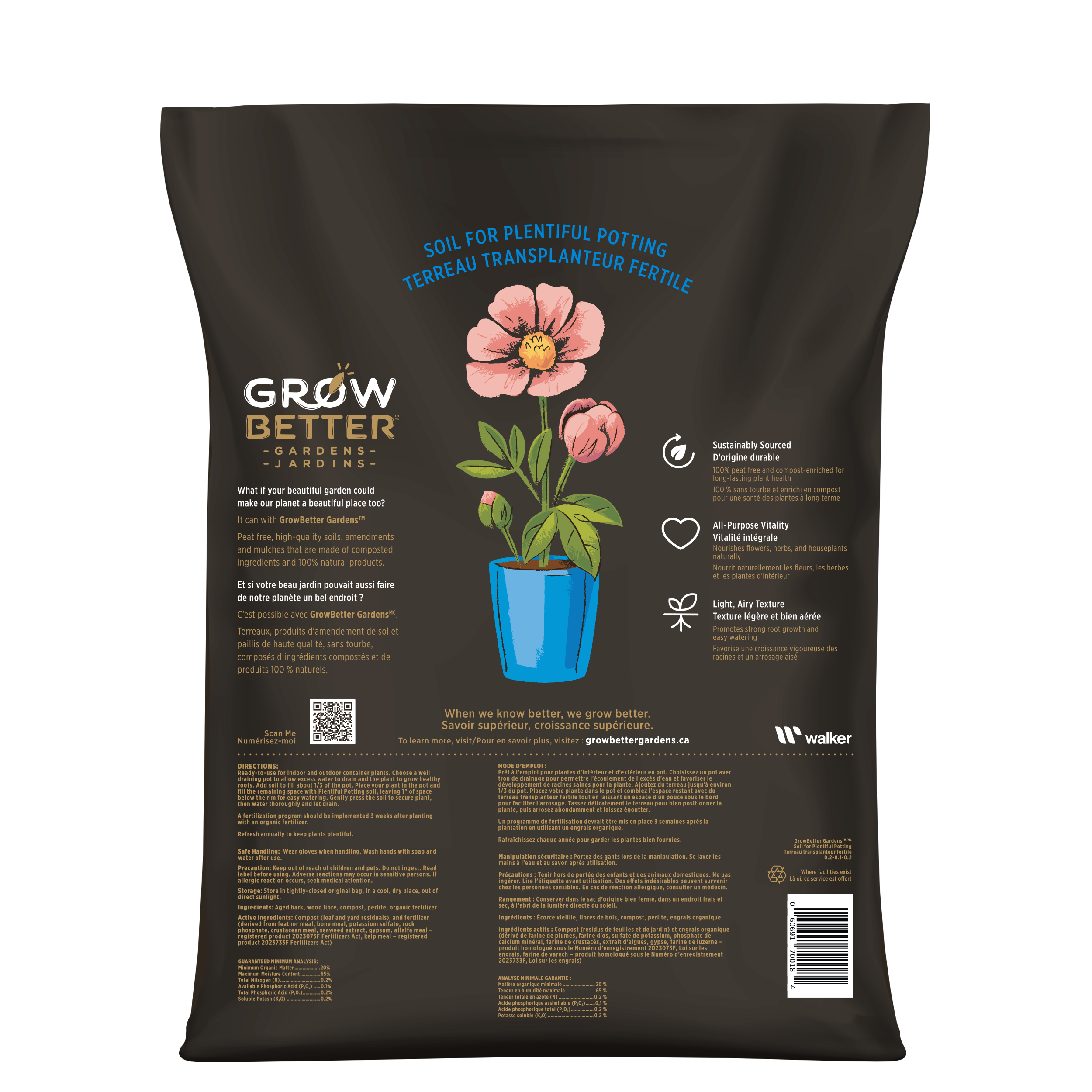 Peat Free Potting Soil Back Packaging