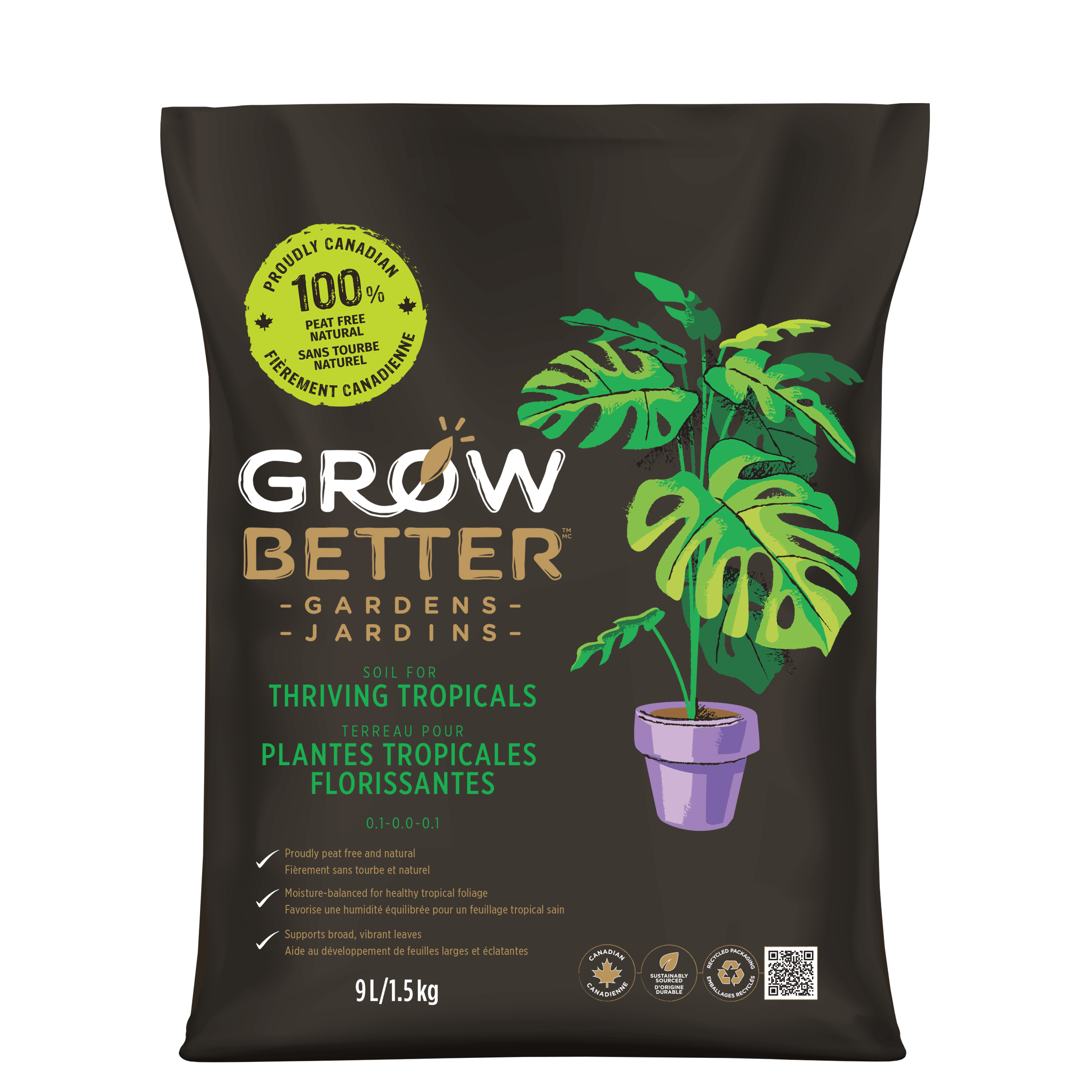 Soil for Thriving Tropical Plants Front Packaging