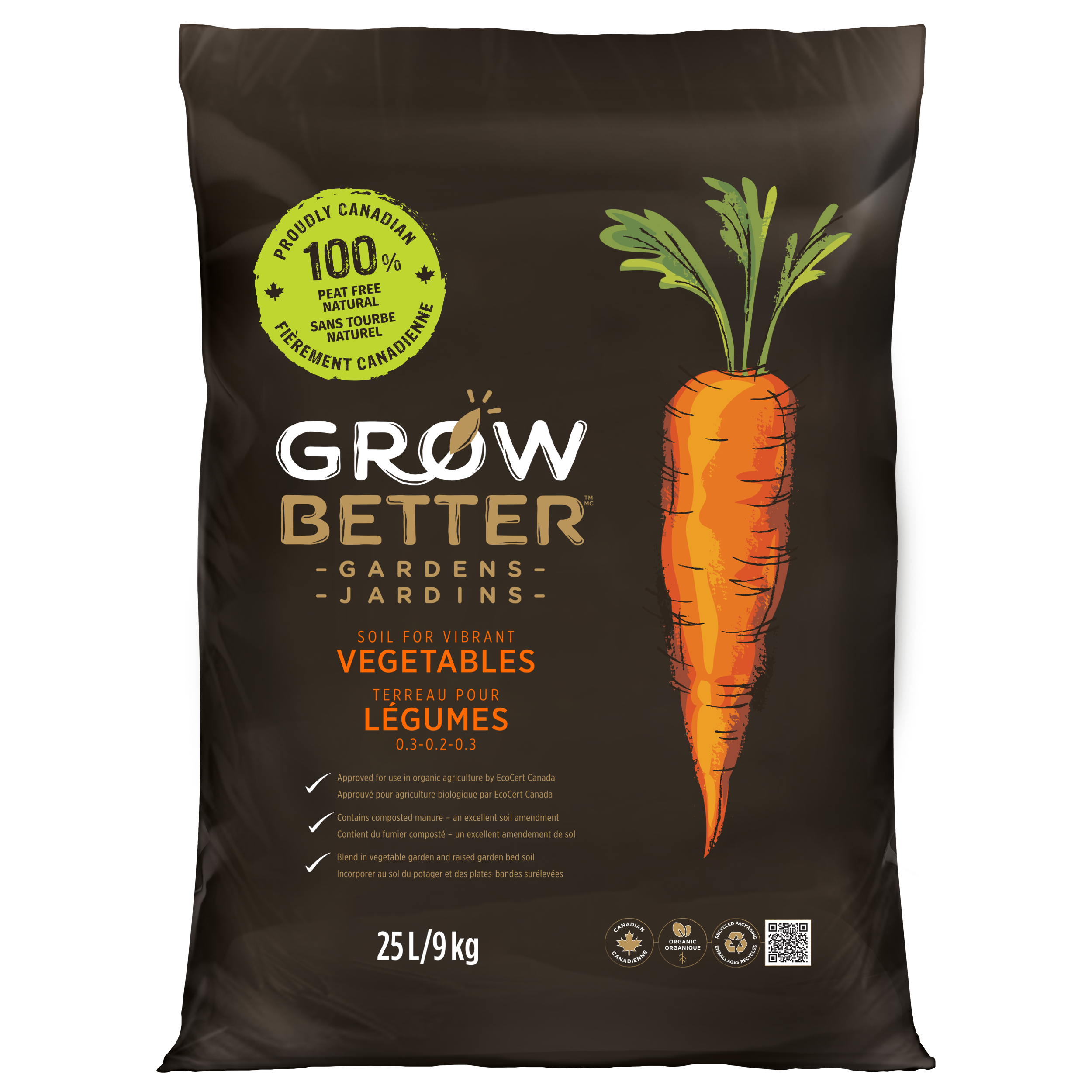 Organic Soil for Vegetables and Herbs Front Packaging